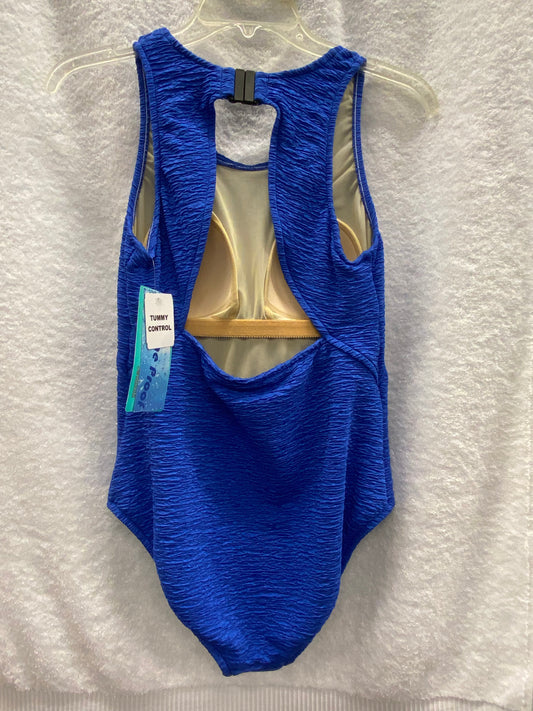 Penbrooke Peri Purple One Piece Krinkle Clip Back Suit Size 10