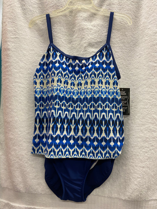Maxine Navy IKat Isle Faux Tankini Size 10