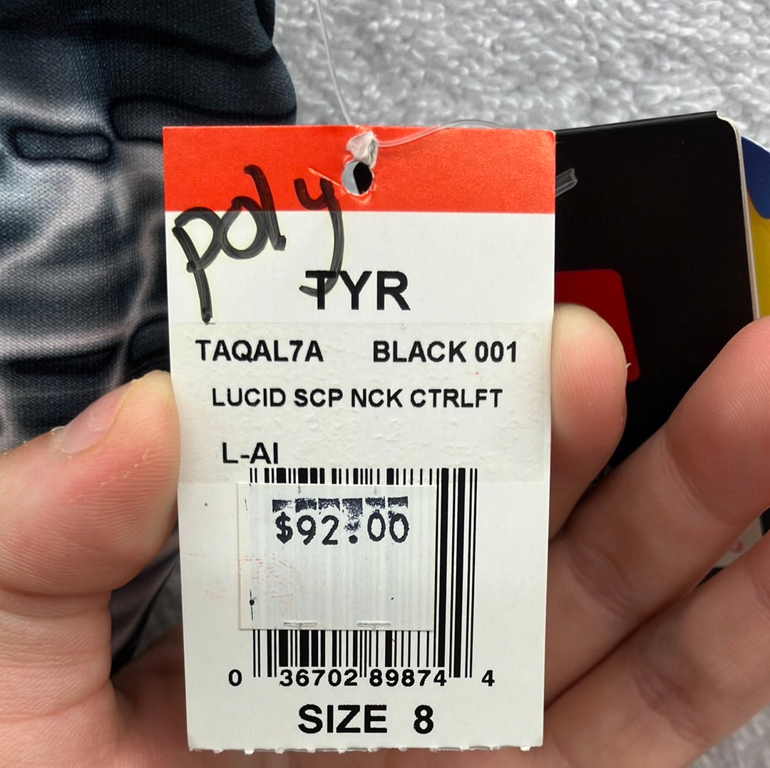 TYR Black Lucid Scoop Neck Control Lift Size 8