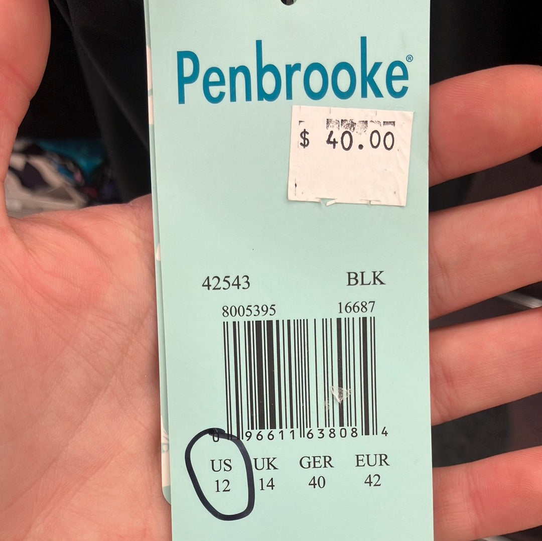 Penbrooke Black Swim Skirt Size 12