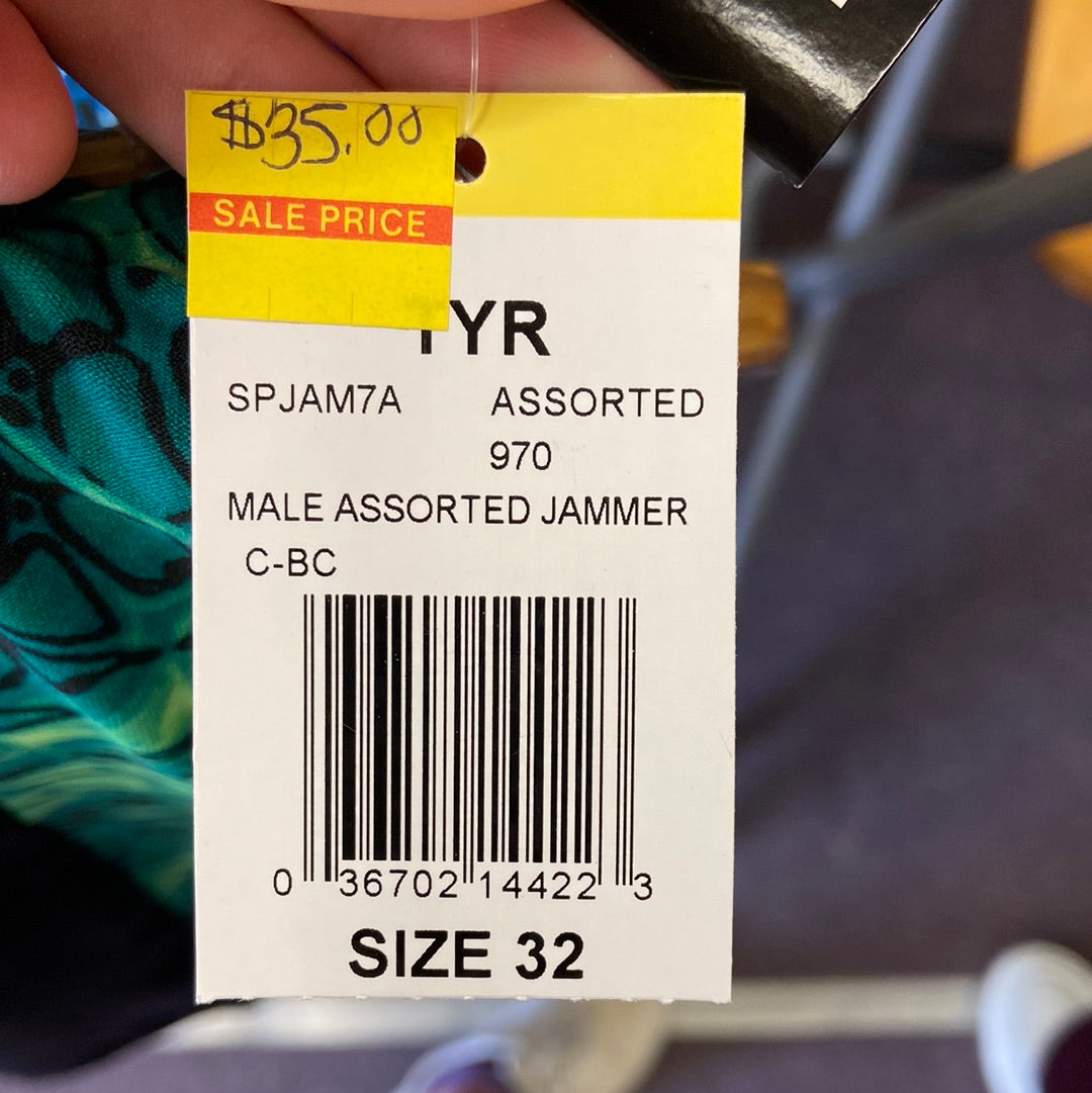 TYR Green/Black Jammer Size 32