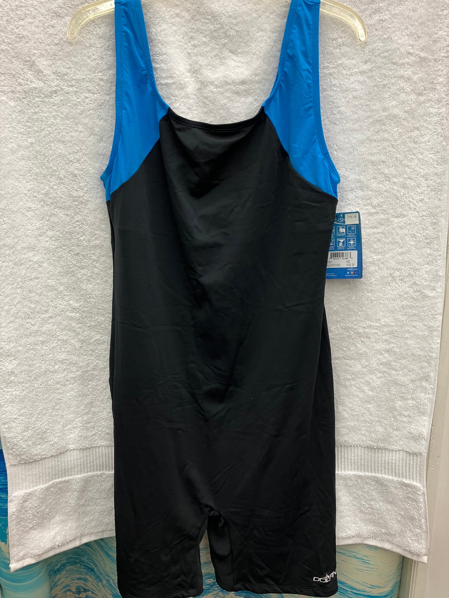 Dolfin Black/Turquoise Instructor Suit Size 20