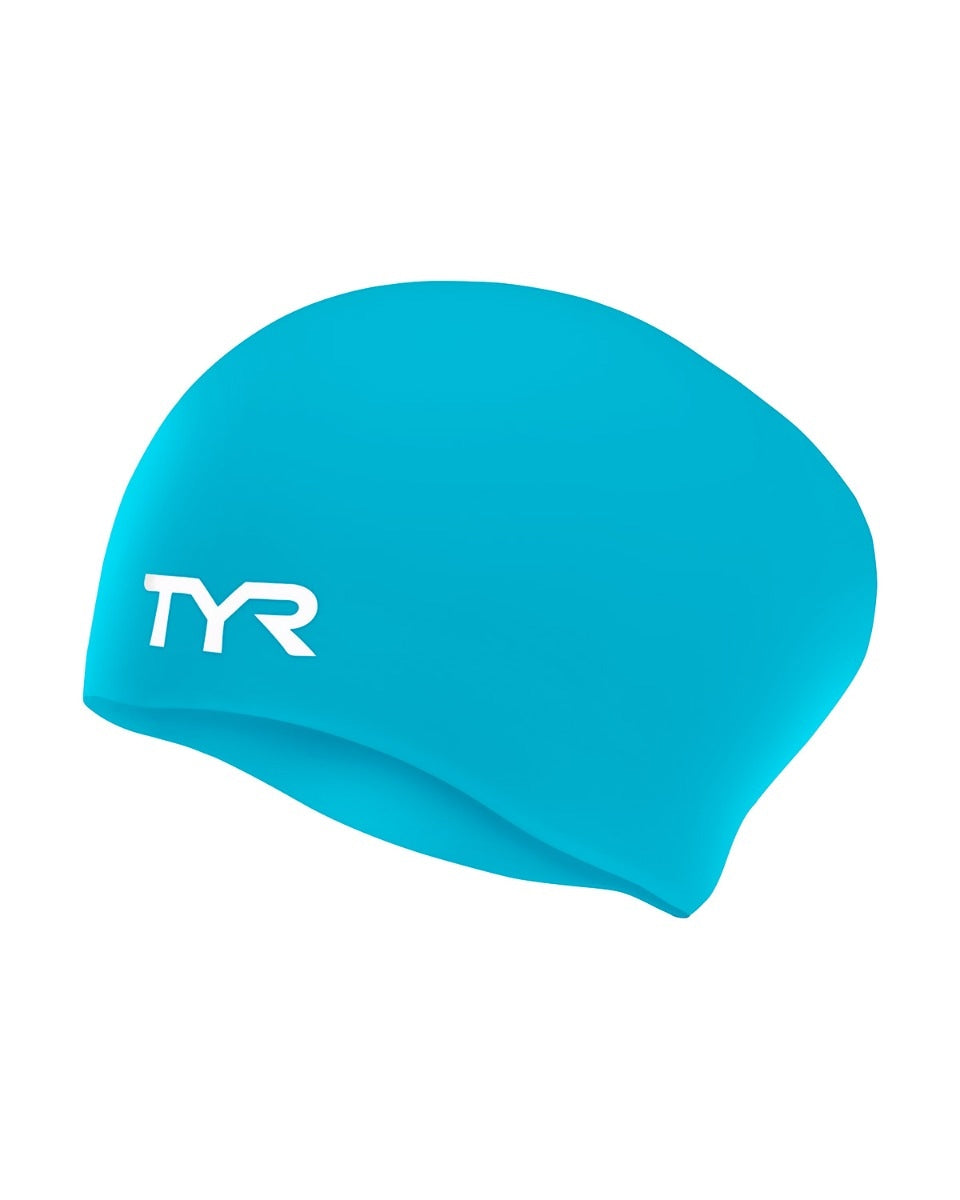TYR Periwinkle Long Hair Wrinkle Free Silicone Swim Cap