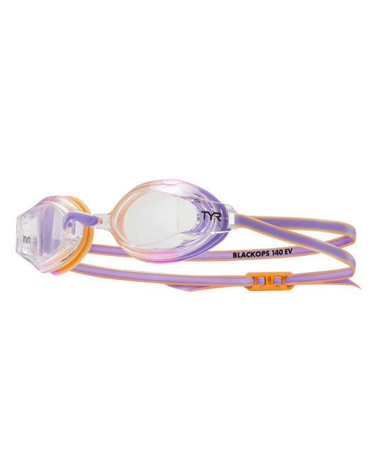 TYR Clear/Purple Blackops 140 EV Racing Junior Fit Goggle