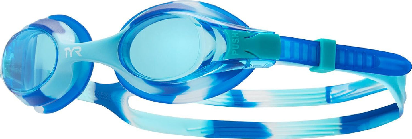 TYR Blue/Mint Kids' Swimple Tie Dye Mirrored Goggle