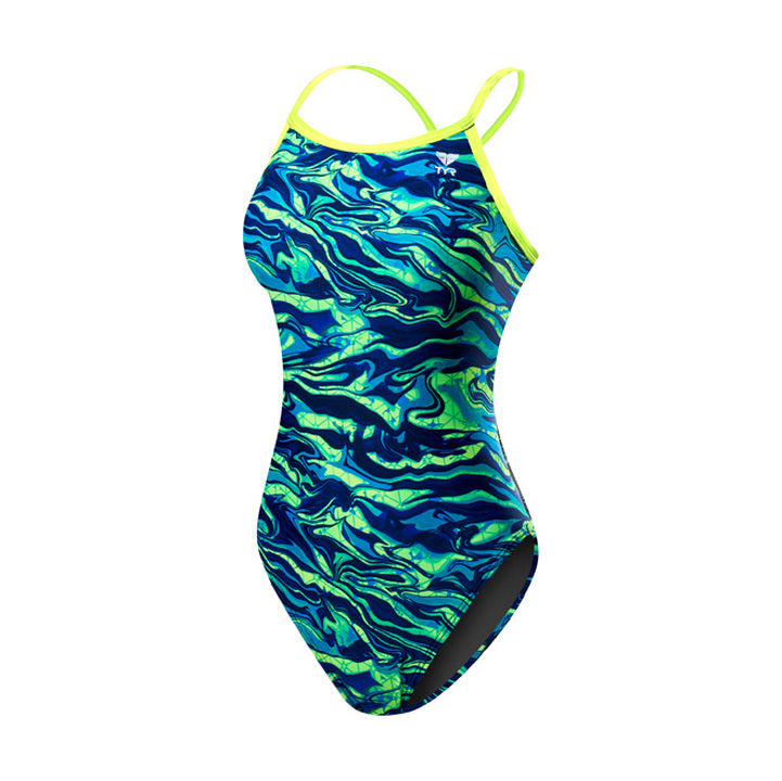 TYR Blue/Green Miramar Diamondfit Swimsuit Size 24