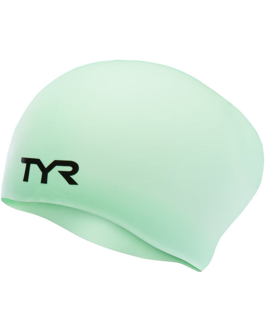 TYR Mint Long Hair Wrinkle Free Silicone Swim Cap
