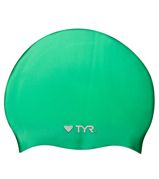 TYR Green Wrinkle-Free Silicone Swim Cap