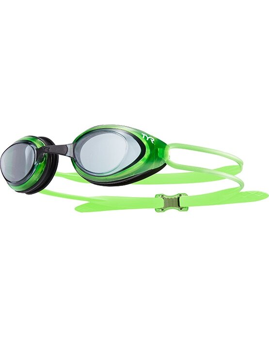 TYR Smoke/Florescent Green Black Hawk Racing Performance Goggle