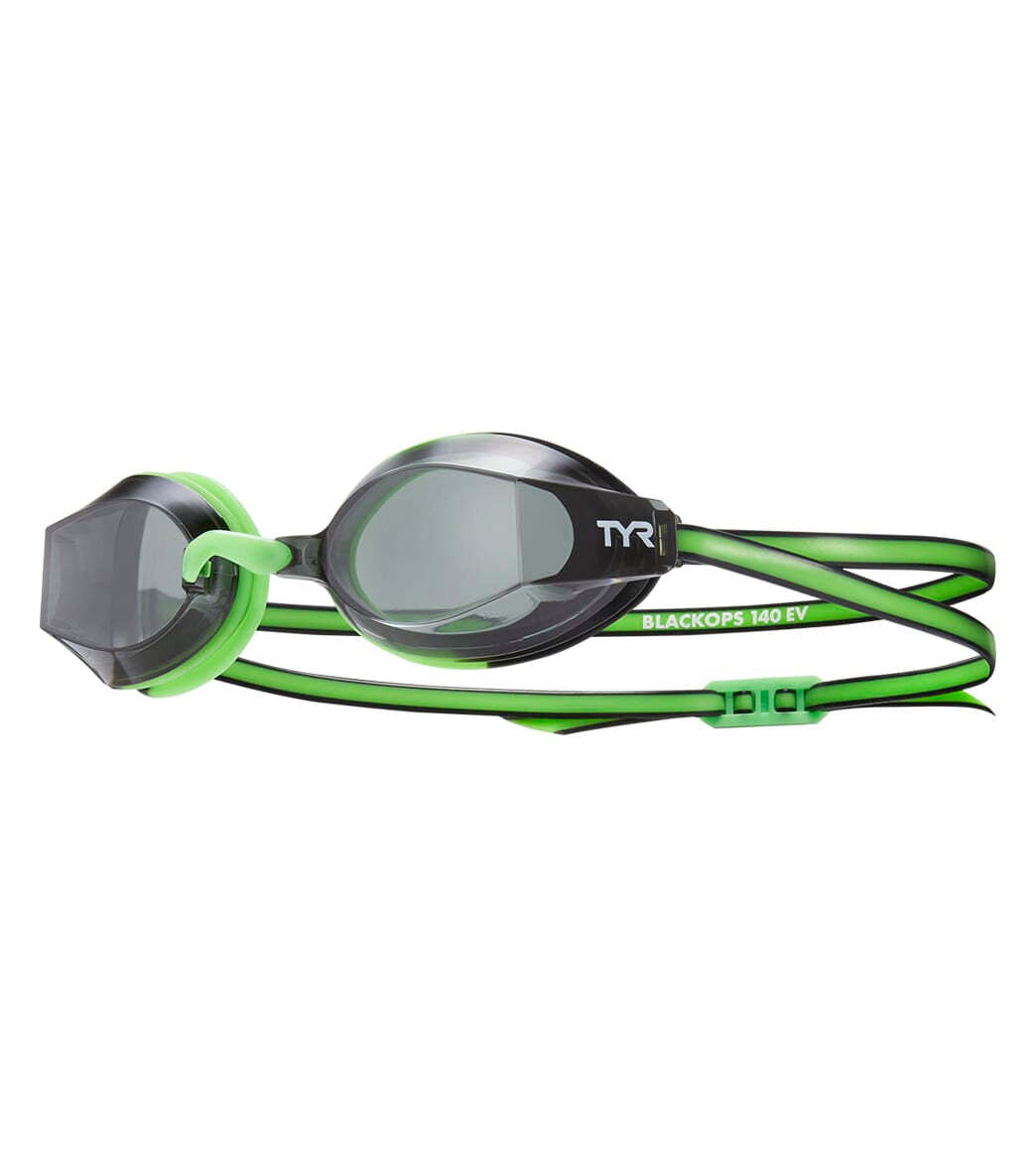TYR Smoke/Fluorescent Green Blackops 140 EV Racing Junior Fit Goggle