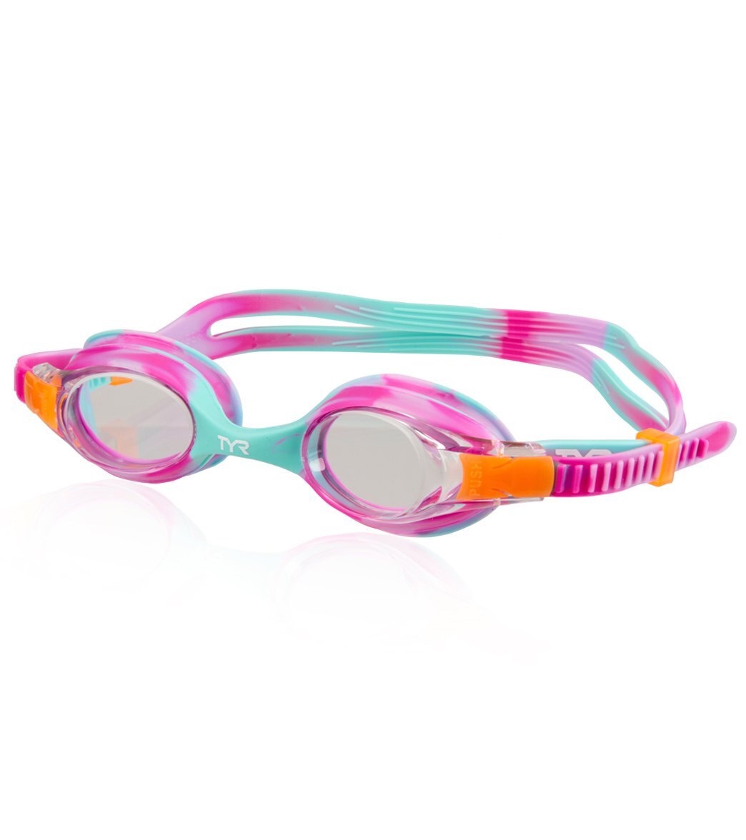 TYR Pink/White Kids' Swimple Tie Dye Goggle