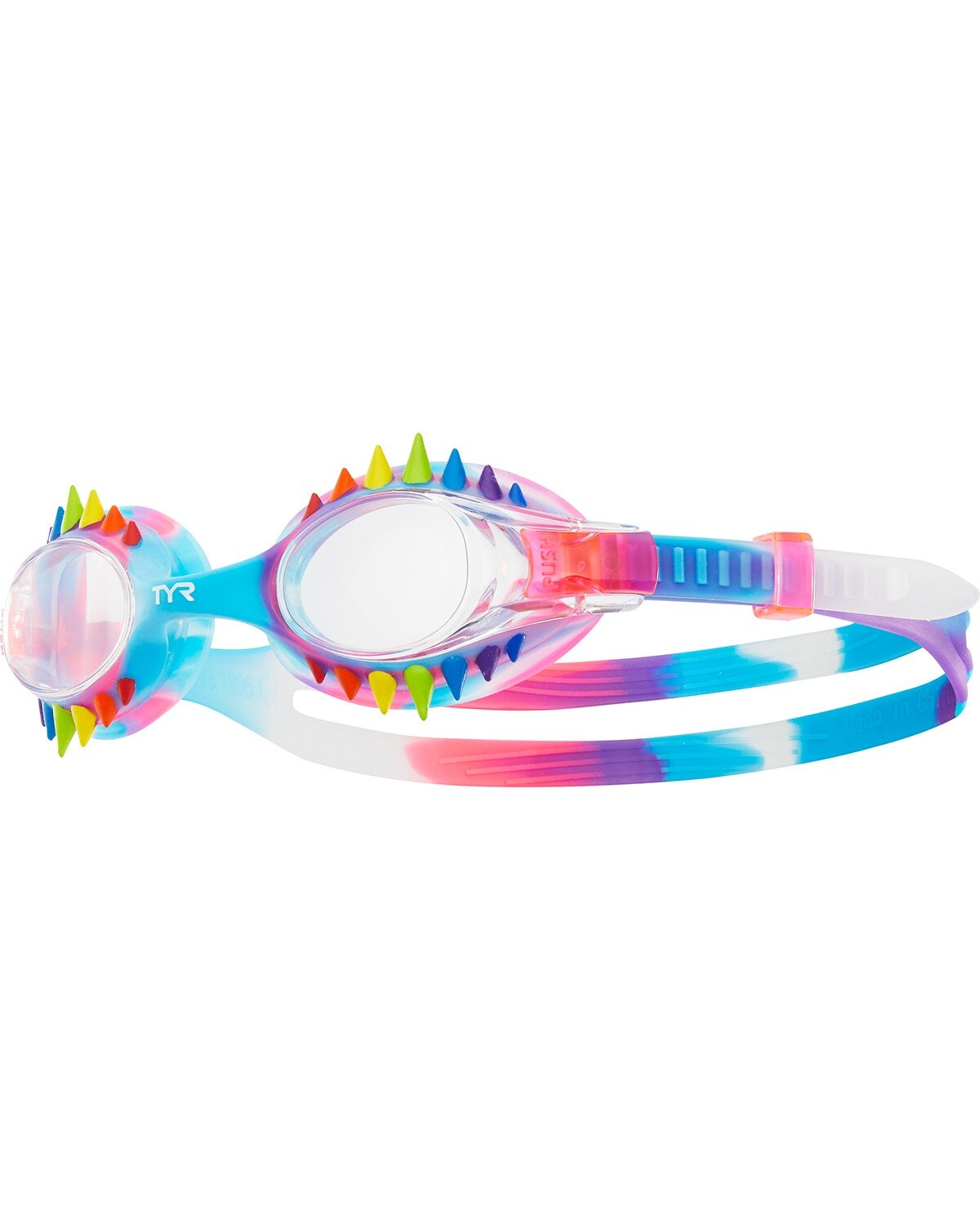 TYR Rainbow/Pink Swimple Spikes Tie Dye Kids' Goggle