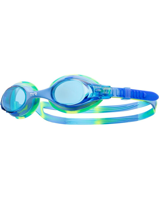 TYR Blue/Green Kids' Swimple Tie Dye Goggle