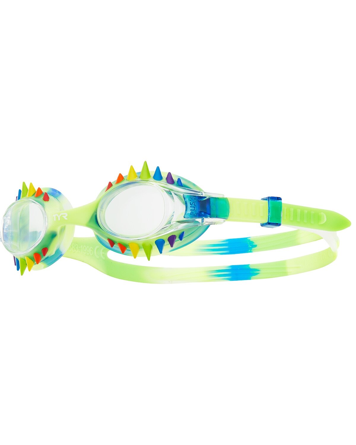 TYR Blue/Clear Swimple Spikes Tie Dye Kids' Goggle