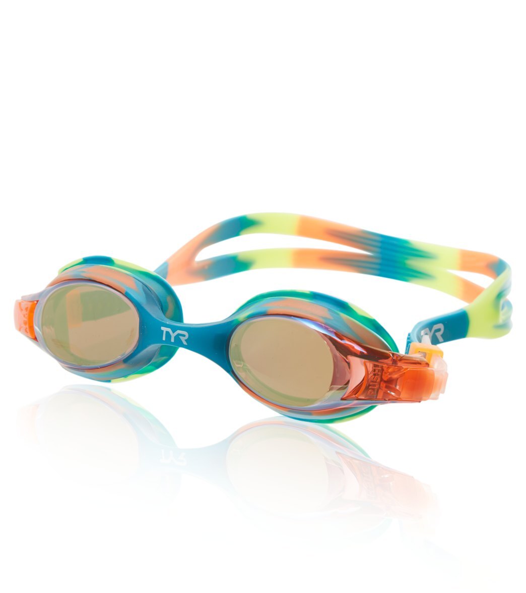 TYR Gold/Turquoise Kids' Swimple Tie Dye Mirrored Goggle