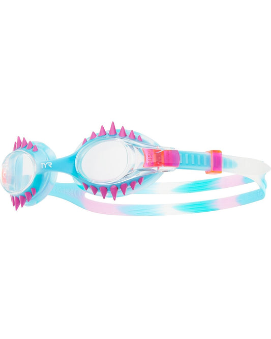 TYR Clear/Mint Swimple Spikes Tie Dye Kids' Goggle