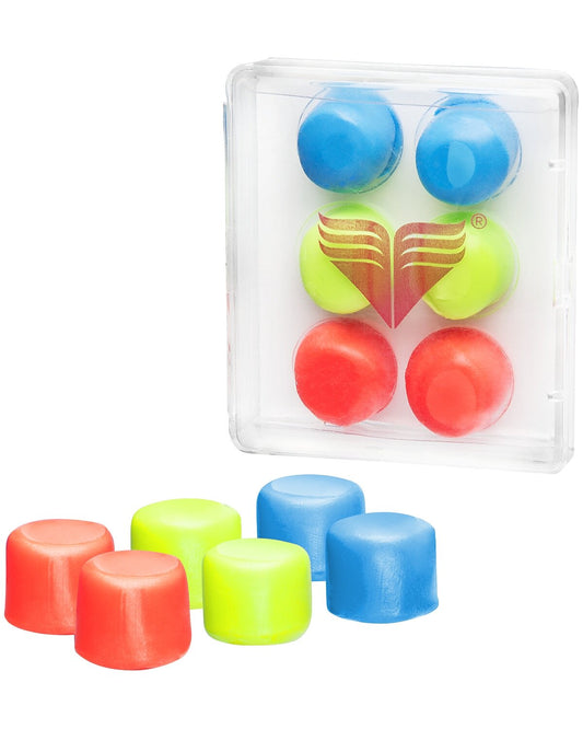 TYR 6 Pack Youth Multi-Colored Silicone Ear Plugs