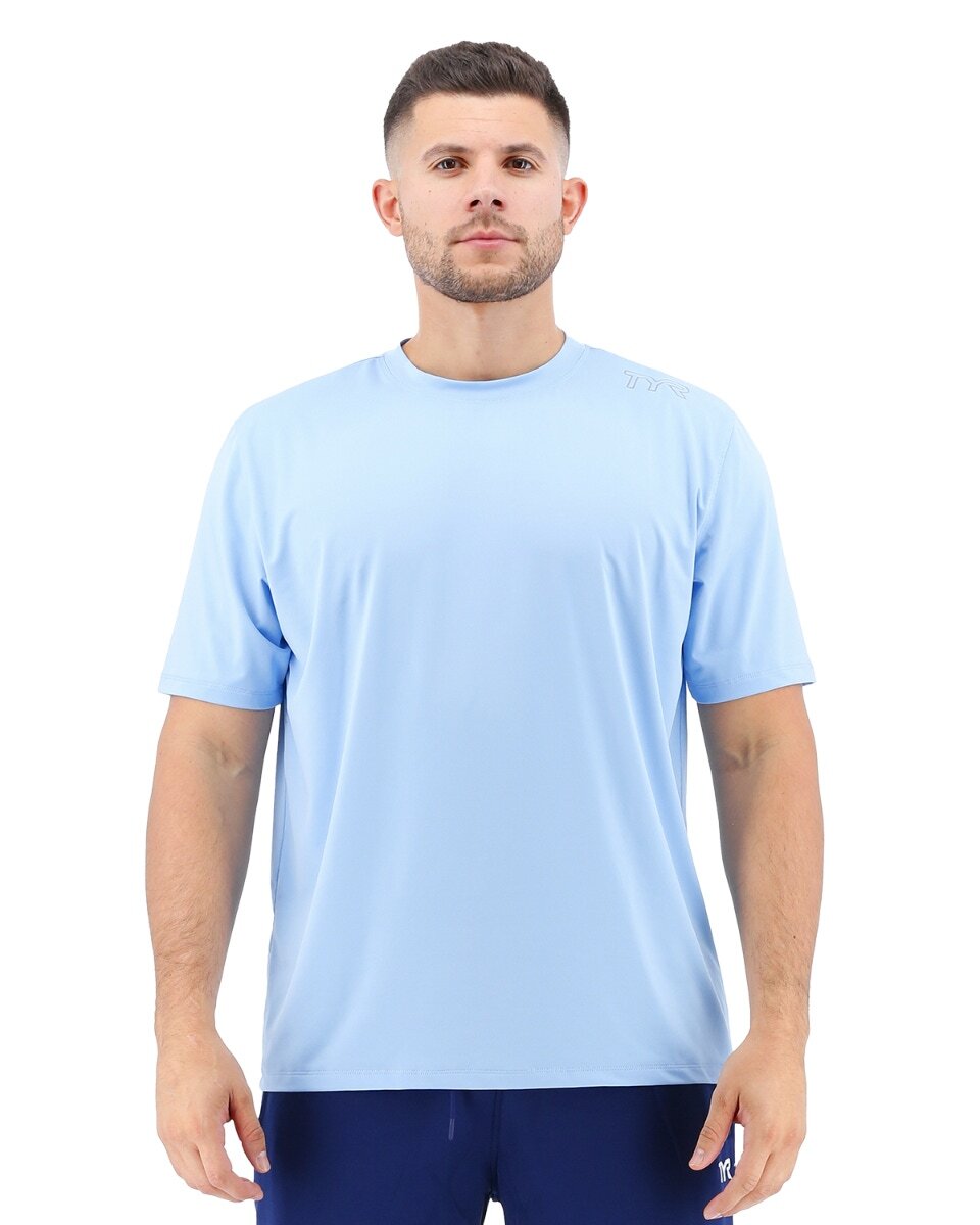 TYR M Sky Blue Men's Short Sleeve Sun Shirt