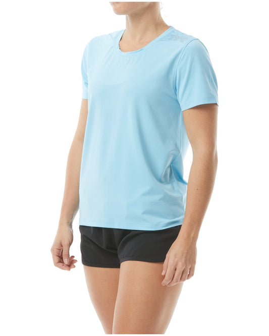 TYR XL Sky Blue Women's Short Sleeve Sun Shirt