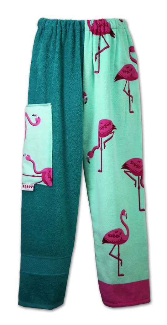Medium Green Flamingo Towel Pants