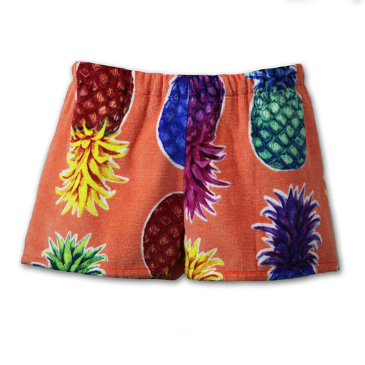 Large Orange Pineapple Towel Shorts