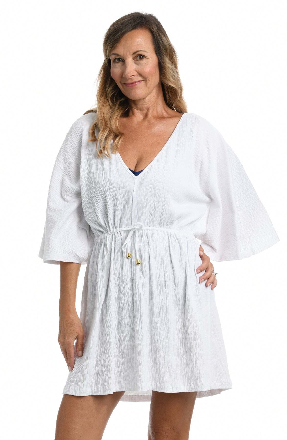 Maxine Women's Medium White Kimono Cover Up Tunic