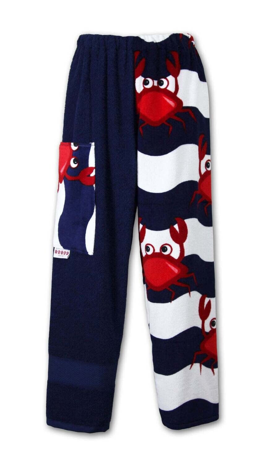 Large Navy Crab Towel Pants