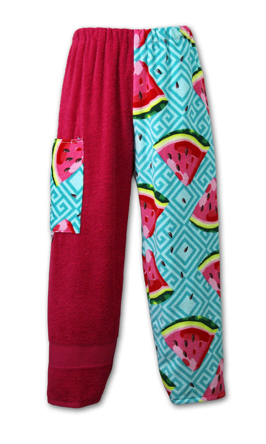 Large Raspberry Watermelon Sugar Towel Pants