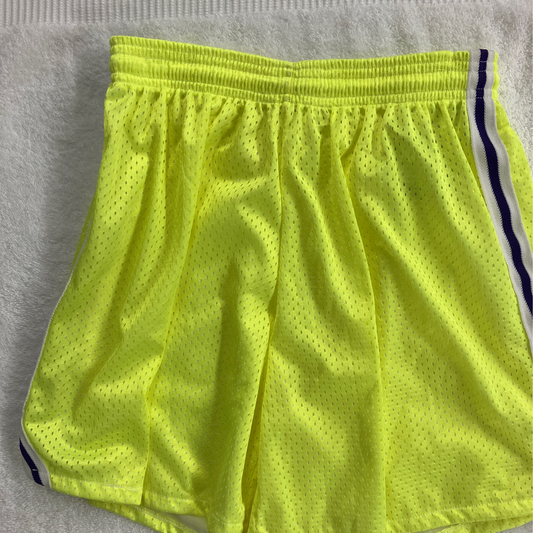 Fit 2 Win Adult Small Neon Yellow Ribbon Shorts
