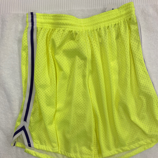 Fit 2 Win Adult Medium Neon Yellow Ribbon Shorts
