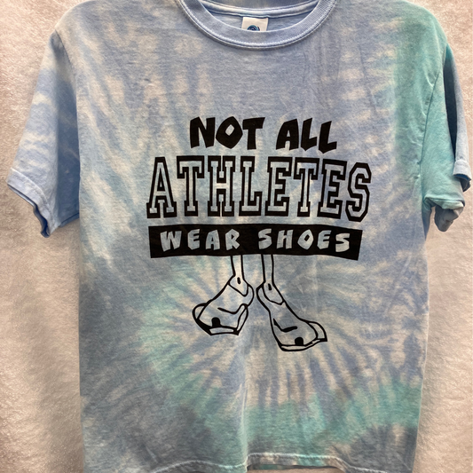 Youth Large Not All Athletes Wear Shoes Short Sleeve Tye Dye T Shirt