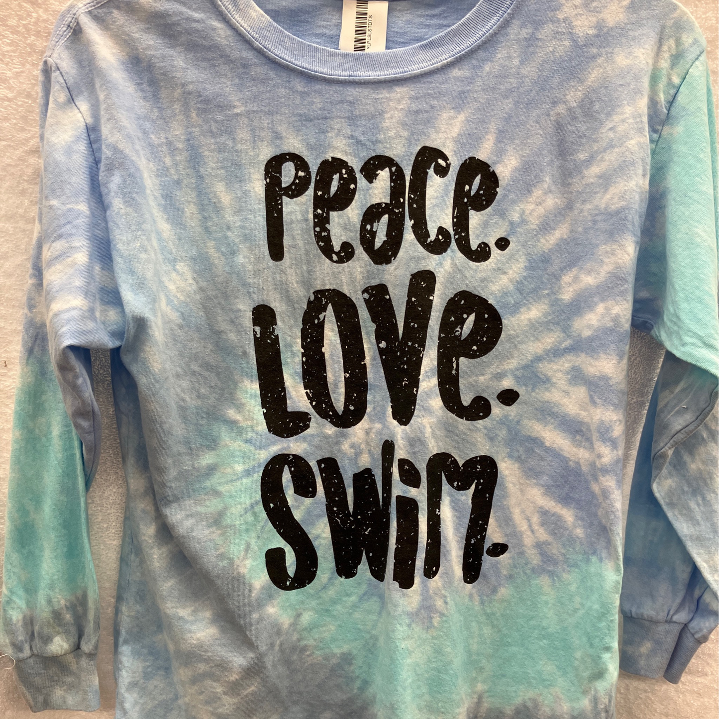 Youth Large Peace Love Swim Tye Due Long Sleeve T Shirt