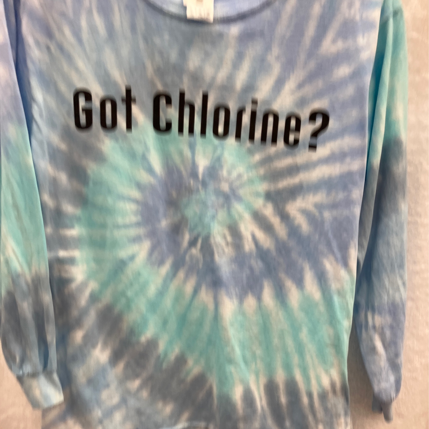 Youth Large Got Chlorine Long Sleeve Tye Dye T Shirt