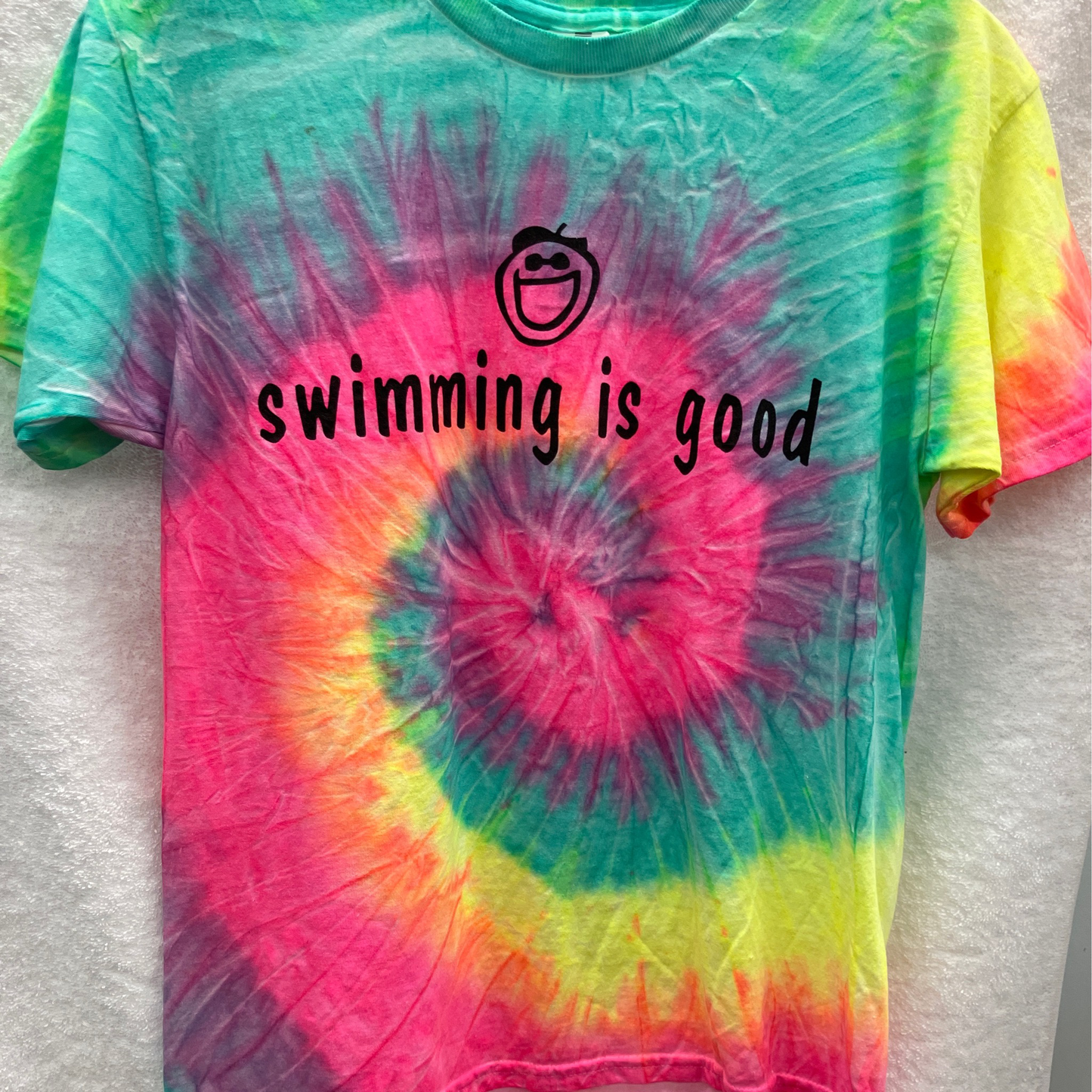 Youth Large Swimming Is Good Short Sleeve Tye Dye T Shirt