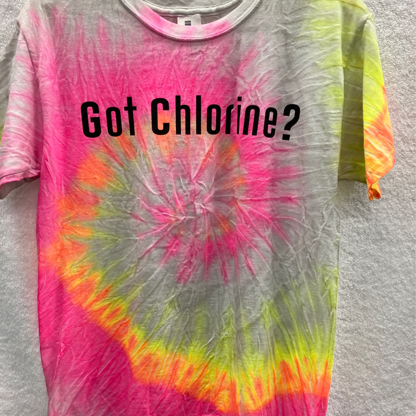 Youth Large Short Sleeve Tye Dye Multi Color T Shirt Got Chlorine