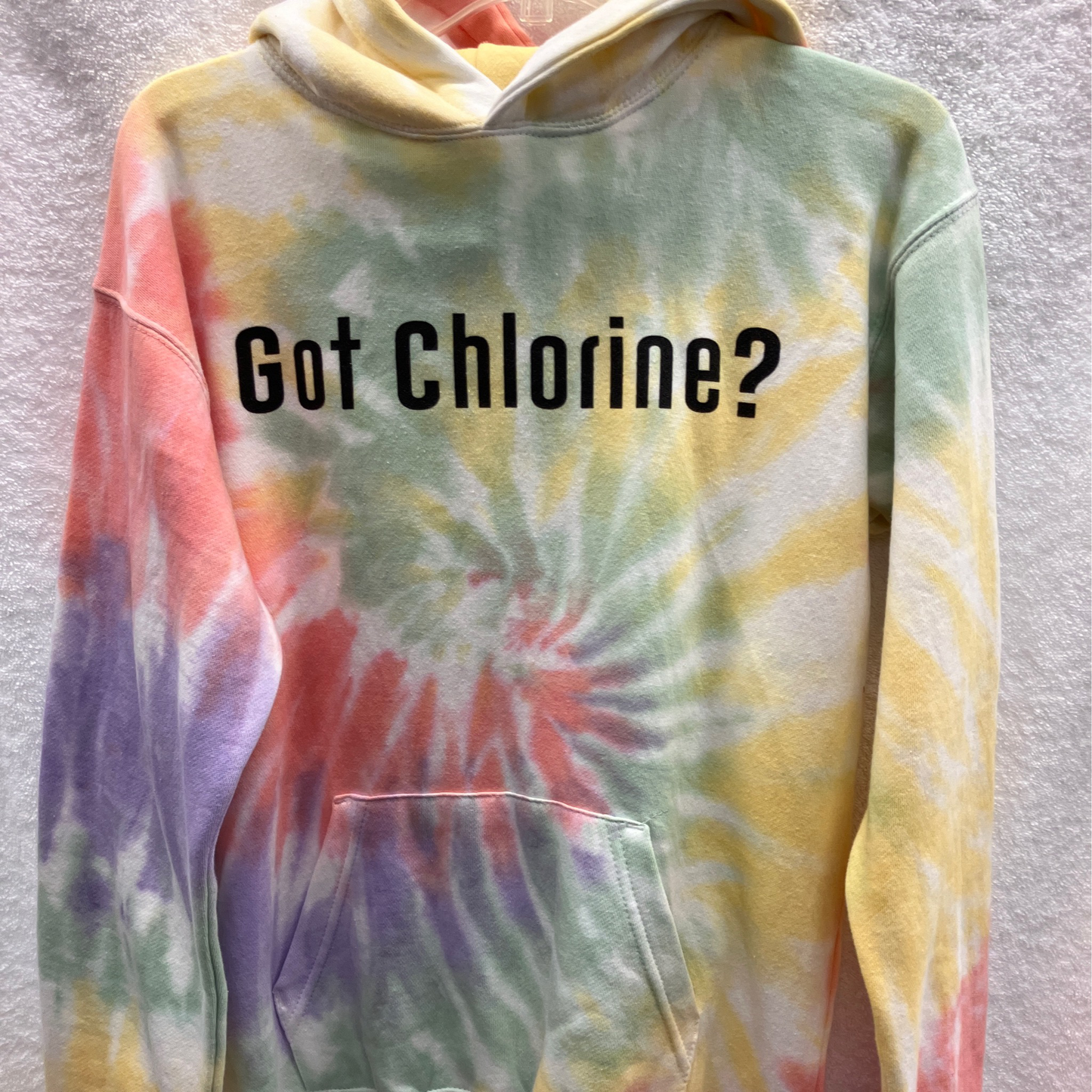 Youth Large Got Chlorine Long Sleeve Multi Color Tye Dye Pullover