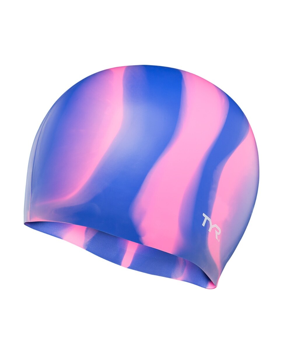TYR Purple/Pink Multi Color Silicone Swim Cap
