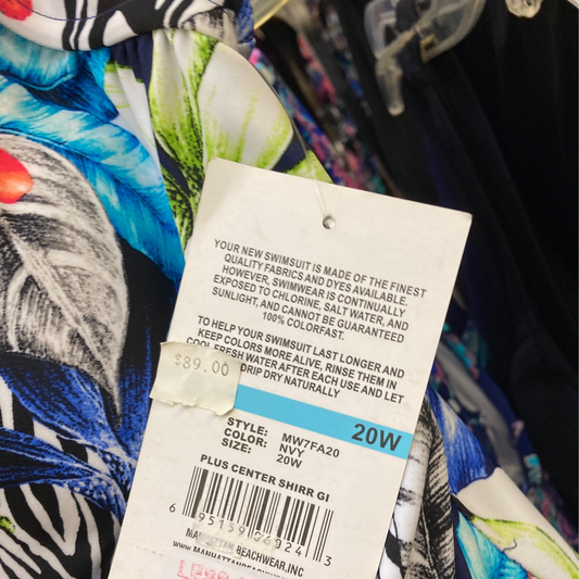 X Maxine Navy Plus Center Shirred Gi Size 20W