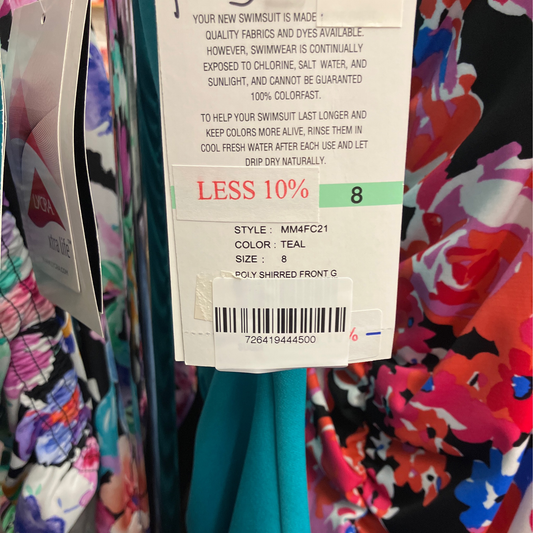 Maxine Womens 8 Polyester Shirred Front Girl Swim Suit