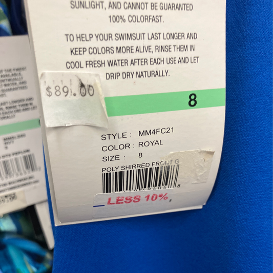 Womens Polyester 8 Royal Shirred Front G Swim Suit