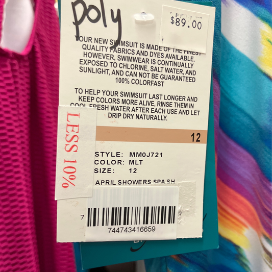 Maxine Womens Polyester 12 Multi Color April Showers Spa SH Swim Suit