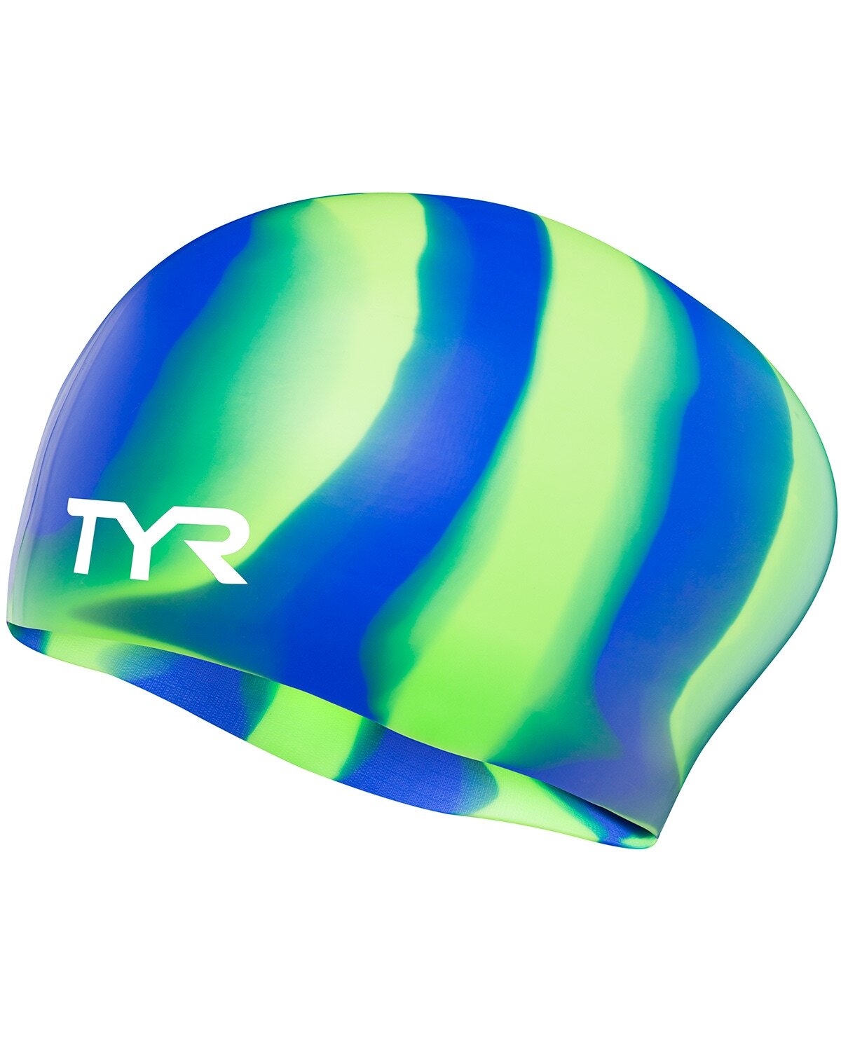 TYR Green Long Hair Silicone Swim Cap