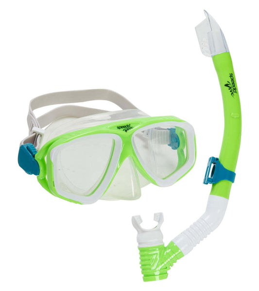 Speedo Green Gecko/Clear Jr. Adventure Mask & Snorkel Set