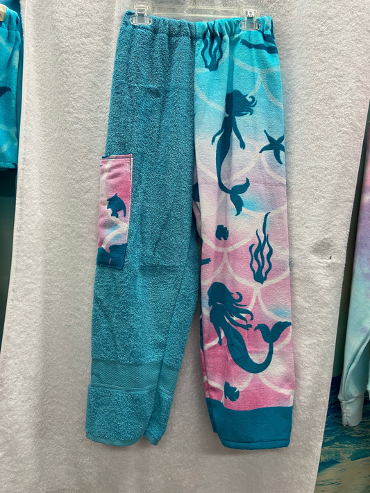 Medium Mermaid Blue Towel Pants