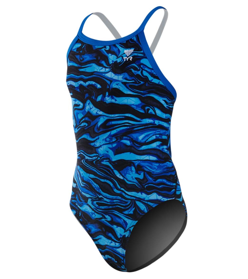 TYR Blue Miramar Diamondfit Swimsuit Size 30